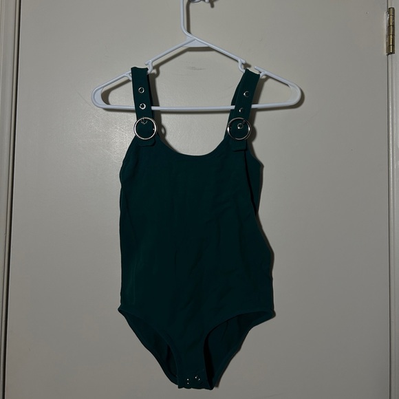 Pants - Teal One-Piece bodysuit with Ring Accents